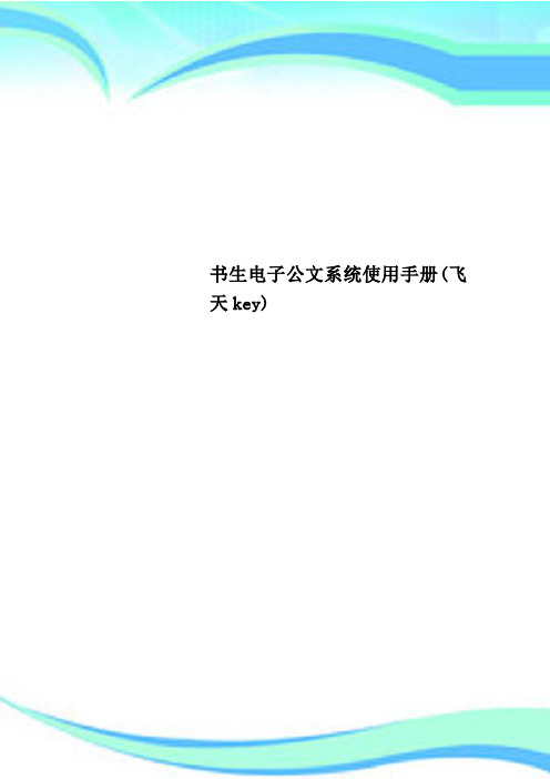 书生电子公文系统使用手册(飞天key)