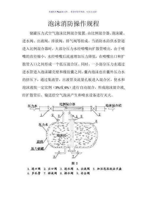 消防泡沫罐操作规程(参考模板)