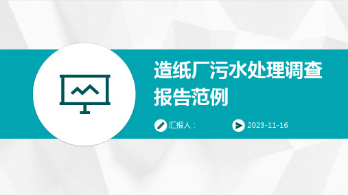 造纸厂污水处理调查报告范例