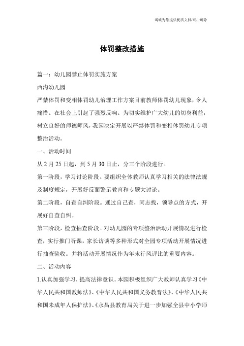 体罚整改措施