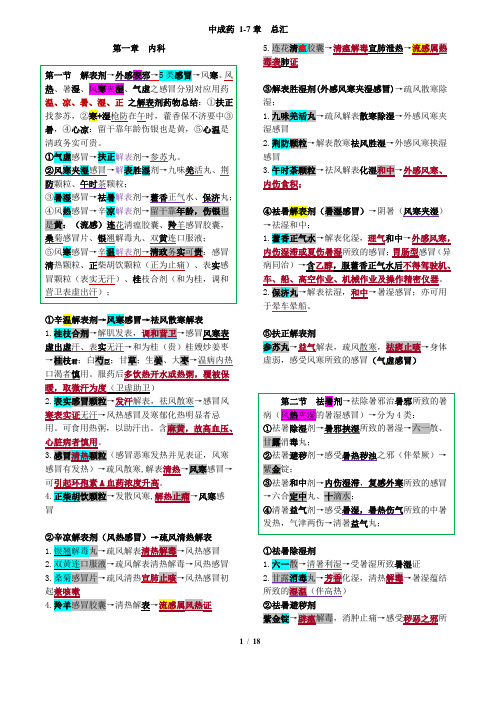 执业中药师 下集 中成药总汇记忆篇