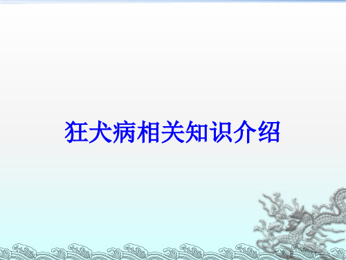 狂犬病相关知识介绍培训课件