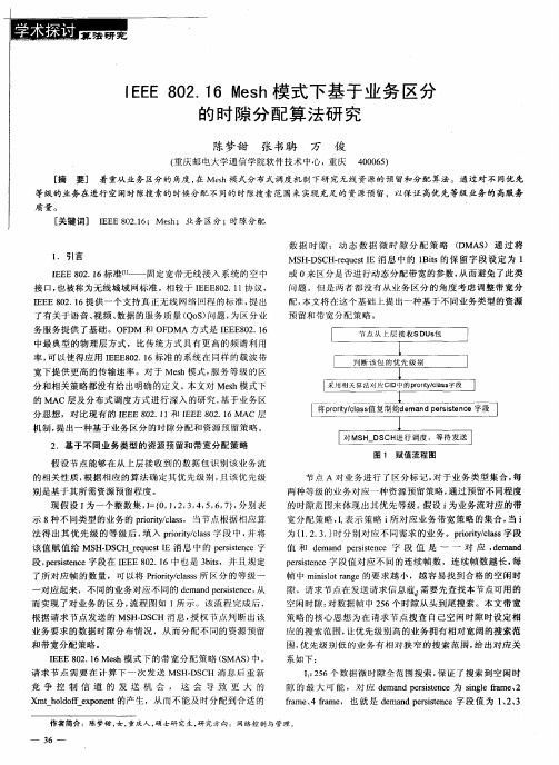 IEEE 802.16 Mesh模式下基于业务区分的时隙分配算法研究