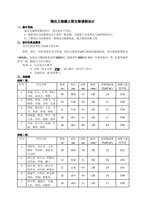 预应力混凝土简支梁课程设计