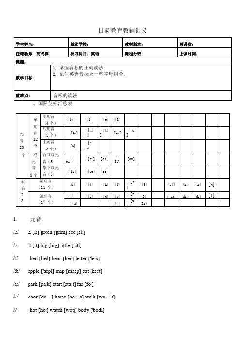 七年级教案七(音标).doc