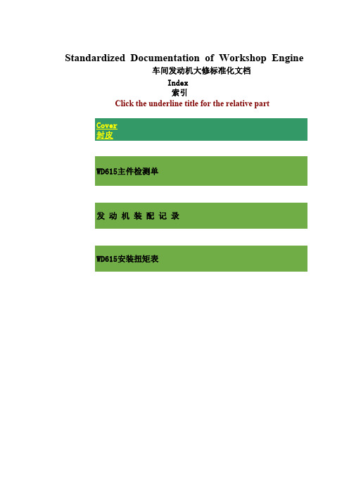 WD615发动机大修技术参数标准化表格