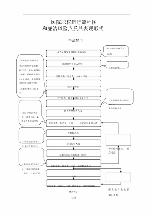 医院权力运行流程图和廉洁风险点及其表现形式