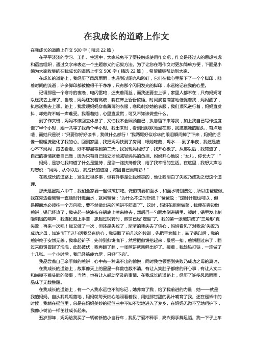 在我成长的道路上作文500字（精选22篇）