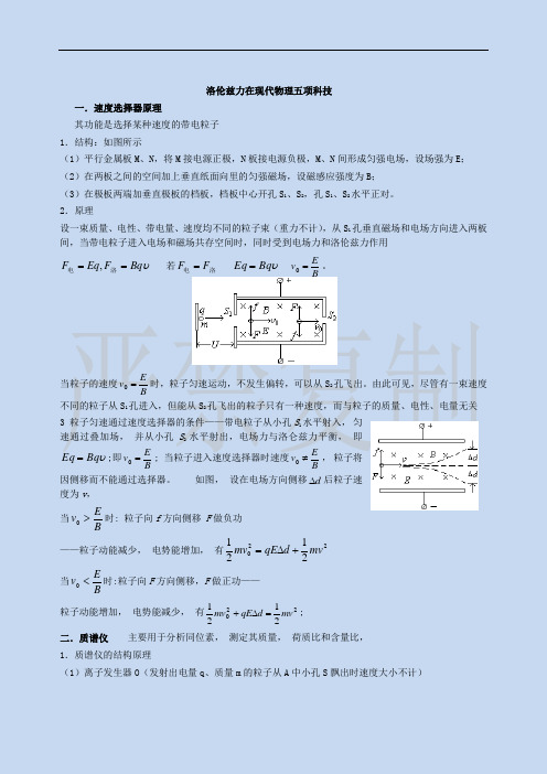 洛伦兹力和现代五项科技