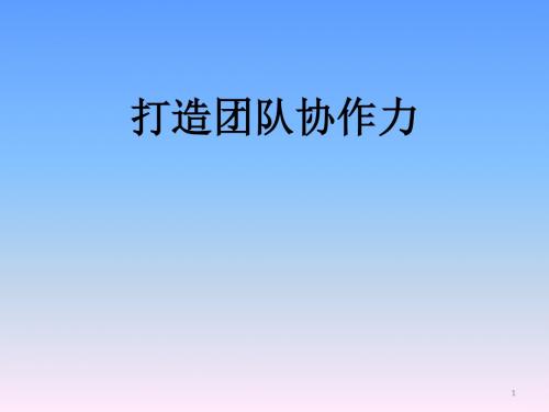 团队建设之协作力ppt课件