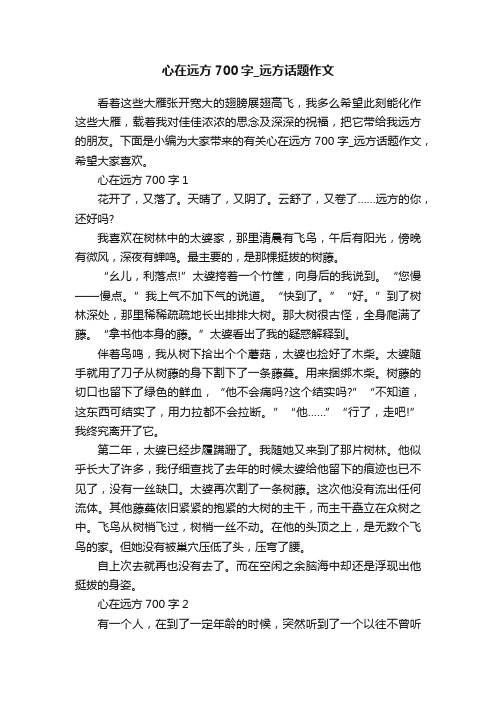 心在远方700字_远方话题作文