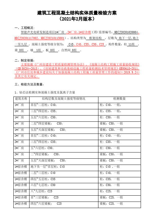 混凝土结构实体检验方案(2021年2月版本)