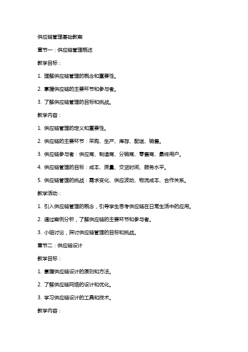供应链管理基础教案