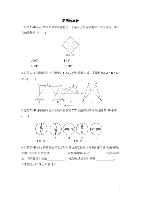 北师大版八下数学《图形的旋转》综合练习(含答案)