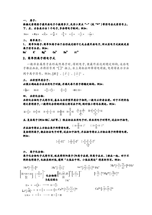 电子式的书写方法