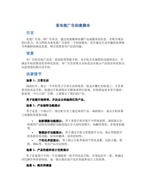 某电视广告创意脚本