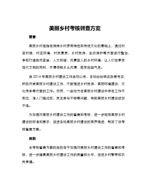 美丽乡村考核督查方案