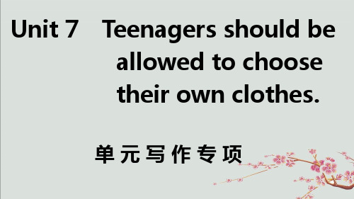 德昌县第四中学九年级英语全册 Unit 7 Teenagers should be allowed