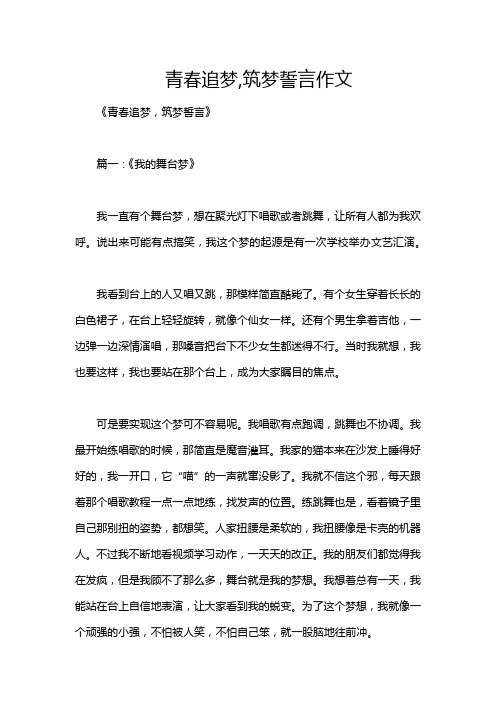 青春追梦,筑梦誓言作文