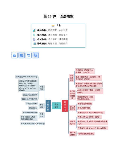 第13讲语法填空2024年八年级英语寒假提升学与练(人教版)