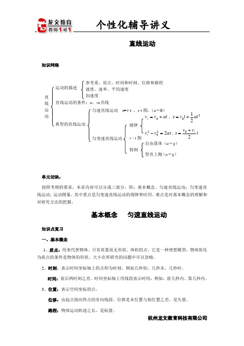 高考复习专题一直线运动