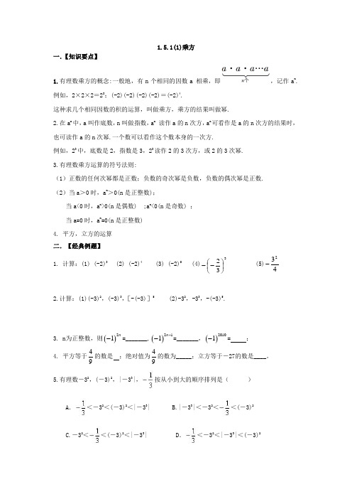 1.5.1(1)乘方--数的乘方