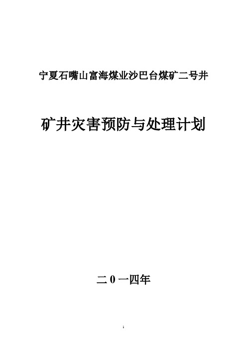 2014年矿井灾害预防和处理计划