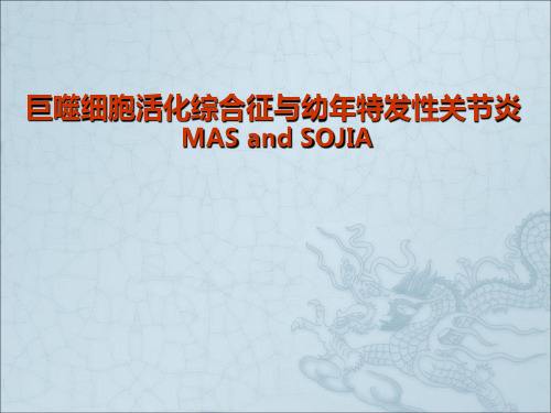 巨噬细胞活化综合征与幼年特发性关节炎 MAS and SOJIA课件