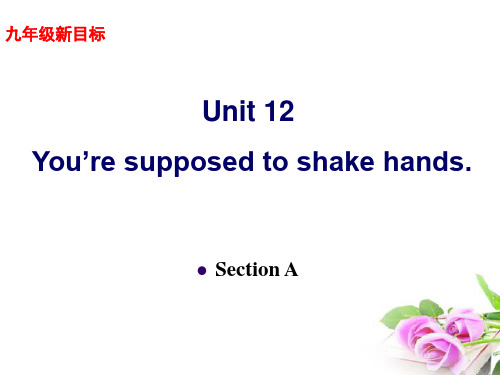 九年级下英语unit 12《You are supposed to shake hands》Section A精品PPT课件