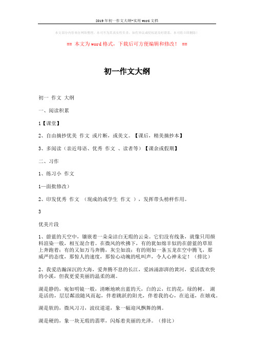 2019年初一作文大纲-实用word文档 (17页)