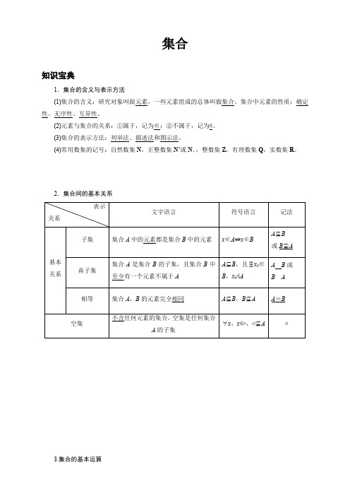 高中数学 必修1 集合(常见考题 例题 专项练习)附答案