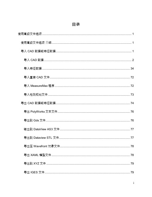 PC-DMIS使用高级文件选项