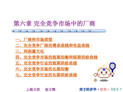 西方经济学 第六章完全竞争市场