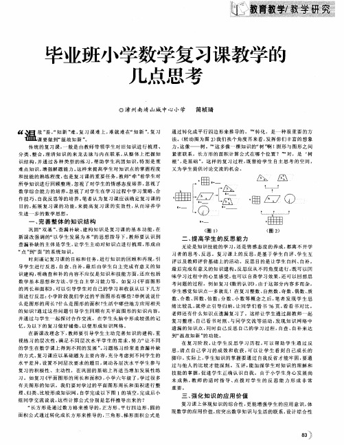 毕业班小学数学复习课教学的几点思考