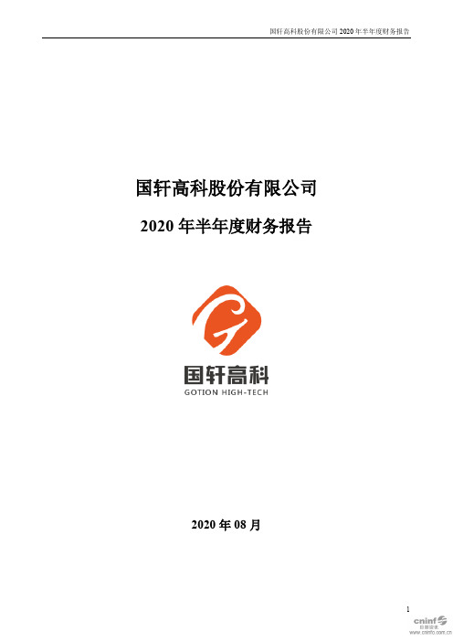 国轩高科：2020年半年度财务报告