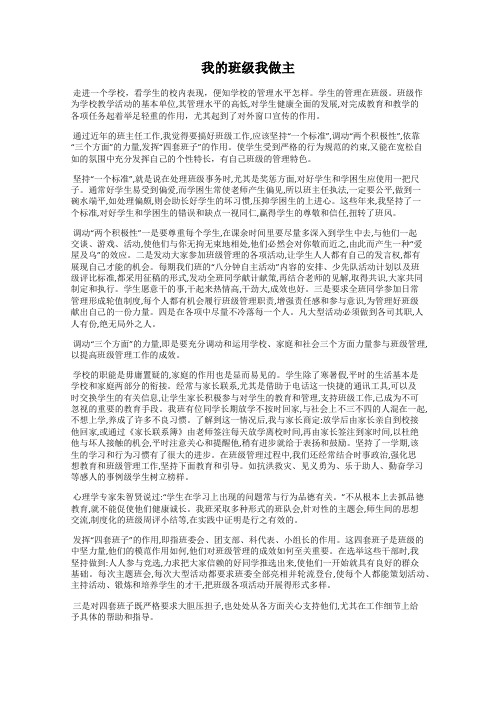 我的班级我做主