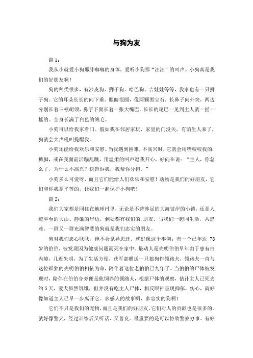 与狗为友作文650字六年级上册