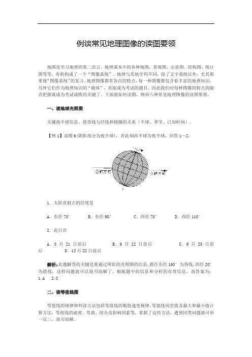 高中地理-例谈常见地理图像的读图要领