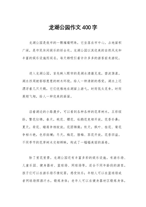 龙湖公园作文400字