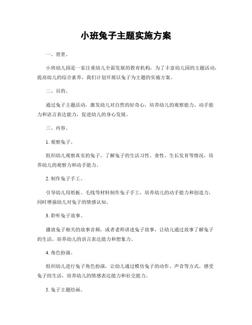 小班兔子主题实施方案