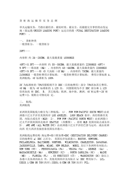 海运操作实务(行业知识)