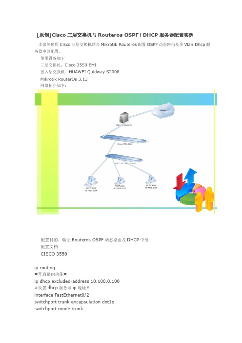 [原创]Cisco三层交换机与Routeros OSPF+DHCP服务器配置实例