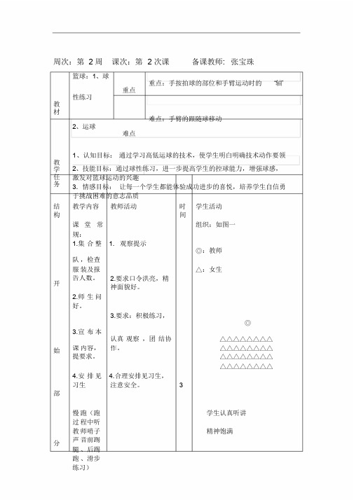 篮球球性练习教案