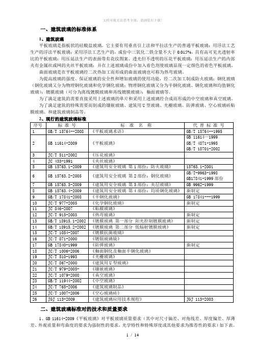 建筑玻璃系列的国家标准