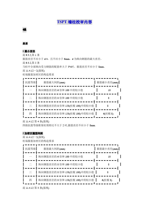 TSPT墙柱校审内容