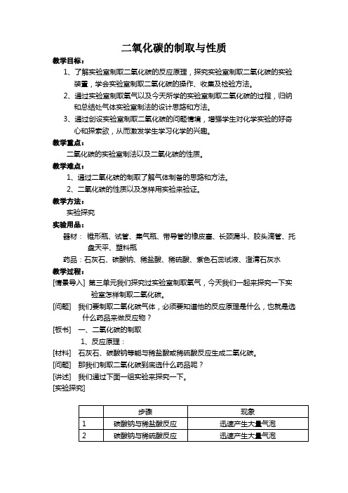 二氧化碳的制取与性质