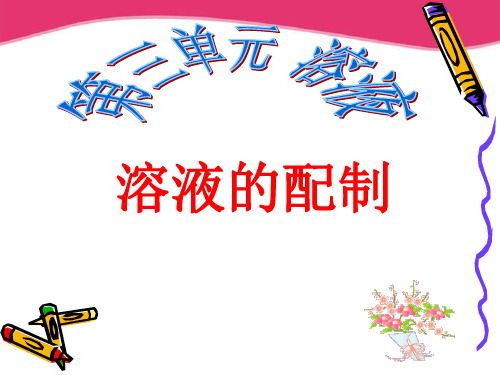 鲁教版九年级上册化学 3.2 溶液组成的定量表示 课件 (共13张PPT)