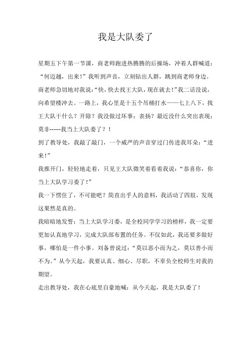 五年级叙事我是大队委了