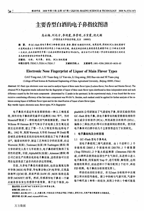 主要香型白酒的电子鼻指纹图谱