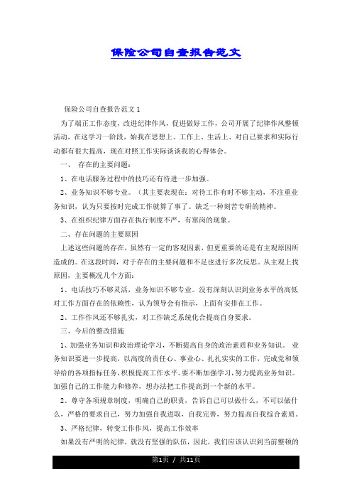 保险公司自查报告范文.docx